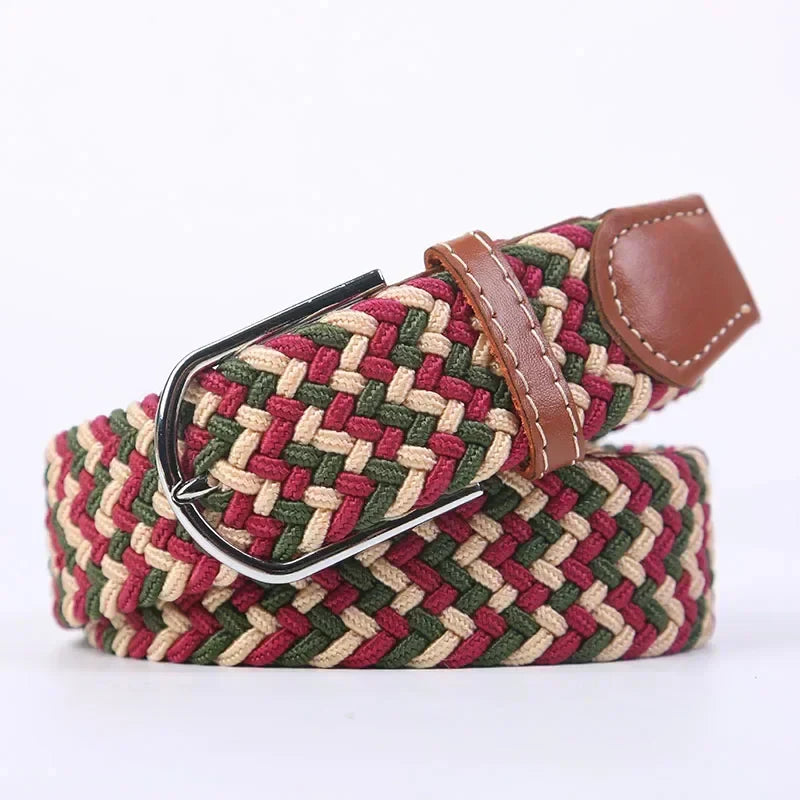 Women's Belt Fashion Casual Woven Elastic Belt Outdoor Sports Military Tactical Strap Climbing Work Belt Unisex Jeans Pants