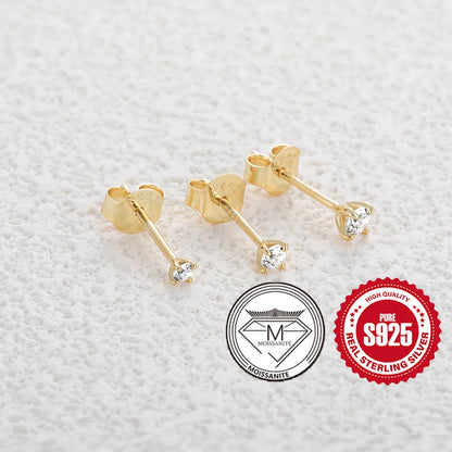 0.5-1.2 Carat D Color Moissanite Ear Stud Earrings For Women 925 Sterling Silver Sparkling Piercing Earring Fine Jewelry