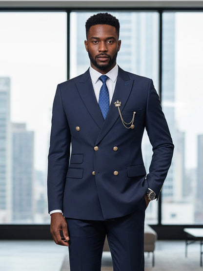 Terno Masculino de Dois Botões Elegante e Casual Slim Fit para Noivo Blazer Jaqueta Calças para Festa