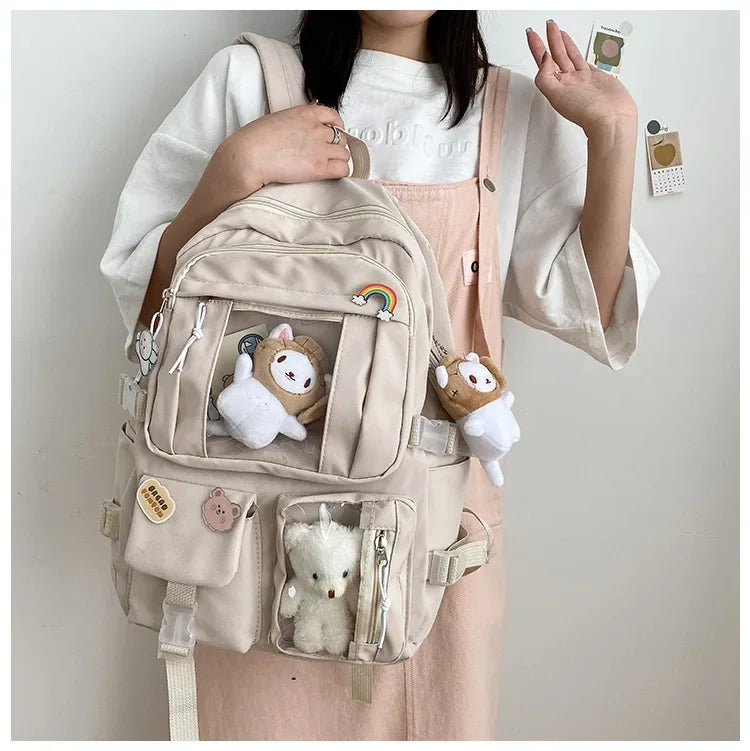 Girl's large capacity backpack, unique and cute student backpack