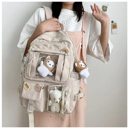 Girl's large capacity backpack, unique and cute student backpack