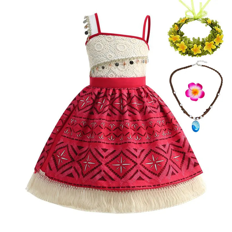 2026 Novo Filme Moana Cosplay Roupa Vestido Infantil Carnaval Vaiana Purim Festival Fantasia Menina Princesa Aniversário Festa Vestido