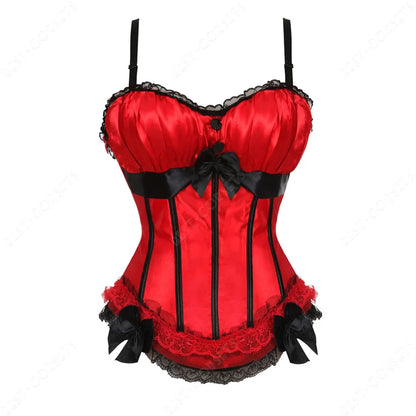 Women Corset Top With Straps Bustier Pink Lace Corset Overbust Tank Tops Thin Straps Sexy Green Corset for Women
