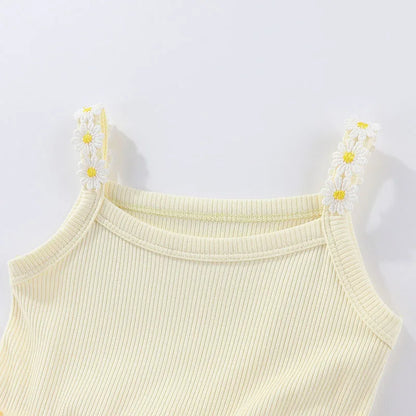 Korean Style Girls' Summer Dress 0-4Y Cute Baby Children's Little Daisy Suspender Mesh Dress Kid's Clothing