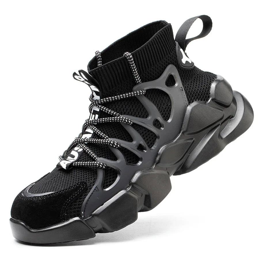 2025 Women's Safety Shoes Anti-Smash Puncture Proof Breathable Mesh Work Boots, Fashion Outdoor Workshop Safety Boots for Women