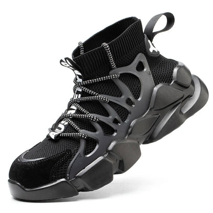 2025 Women's Safety Shoes Anti-Smash Puncture Proof Breathable Mesh Work Boots, Fashion Outdoor Workshop Safety Boots for Women