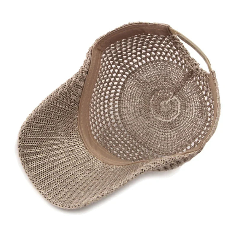 Summer solid color breathable baseball cap sports mesh hat outdoor sun hat