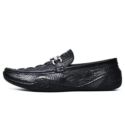 Blue Slip On Loafers Genuine Leather Casual Shoes Men Luxury Brand Designer Men's Moccasins Mocassin Homme Sales Discount