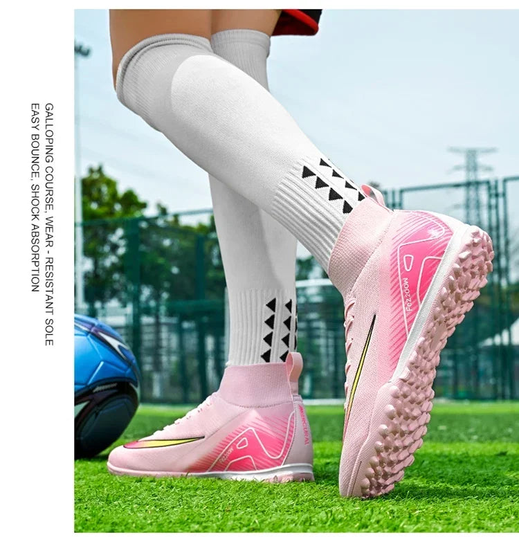 New Men Football Boots Match Long Spikes Soccer Shoes Cleats Boys Comfortable Training Sport Adult Breathable Outdoor Non Slip