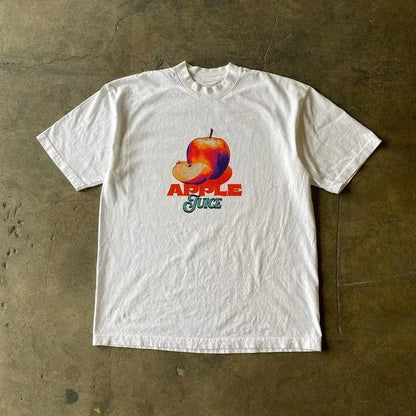 Fashion Tee Women Men T-shirt Y2K Loose Street Letter Print Short Sleeve Casual T-shirt 2025 Summer Retro Harajuku Top