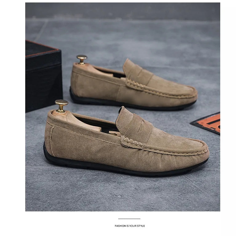 Brand Spring Summer Hot Sell Moccasins Men Loafers High Quality Genuine Leather Shoes Men Flats Lightweight Driving Shoes 2023