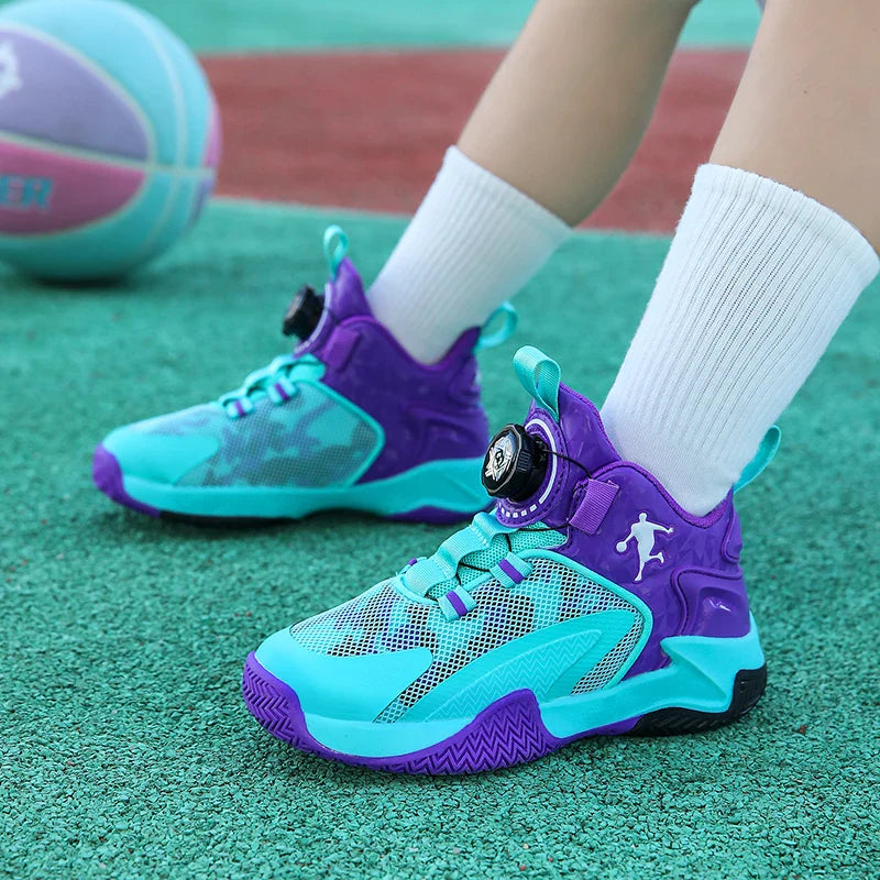 New Children's Basketball Shoes Mesh Breathable Sports Shoes For Teenagers Non-Slip Wear-Resistant Basketball Sneakers Kids
