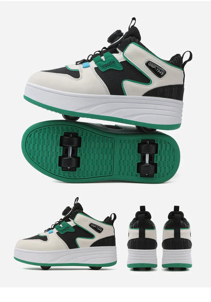 Students children's shoes four wheel light shoes Boys invisible roller shoes large size outdoor sports walking shoes women