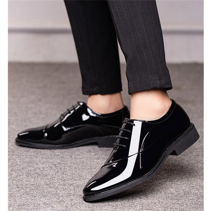 Men's Classic Modern Formal Business Oxford Shoes X-Stripe Comfortable Tuxedo Casual Lace-Up Derbys Dress Shoes