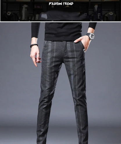 Business Casual Pants Men Slim Fit Fashionable Outdoor Elastic Breathable Sports Pants Formal Fashion Korean Clothes Trousers