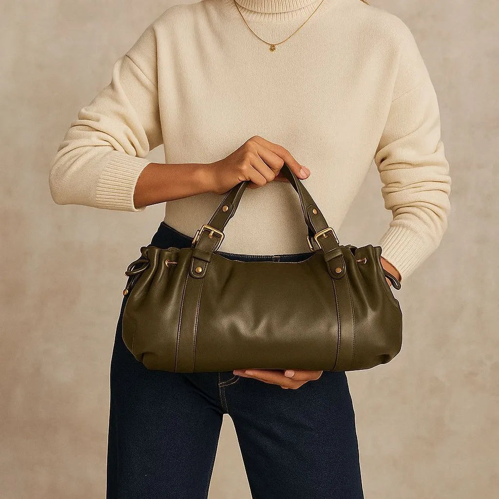 2025 Sac à main à bandoulière Simple pour femmes, sac Boston élégant et polyvalent, sac de travail intérieur en Polyester doux