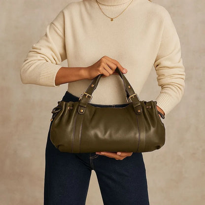 2025 Sac à main à bandoulière Simple pour femmes, sac Boston élégant et polyvalent, sac de travail intérieur en Polyester doux