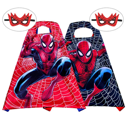 Halloween 6 Sets Superhero Capes Masks for 3-10 Year Old Girl Gifts Cartoon Dress Up Costumes Party Supplies Easter Cloak