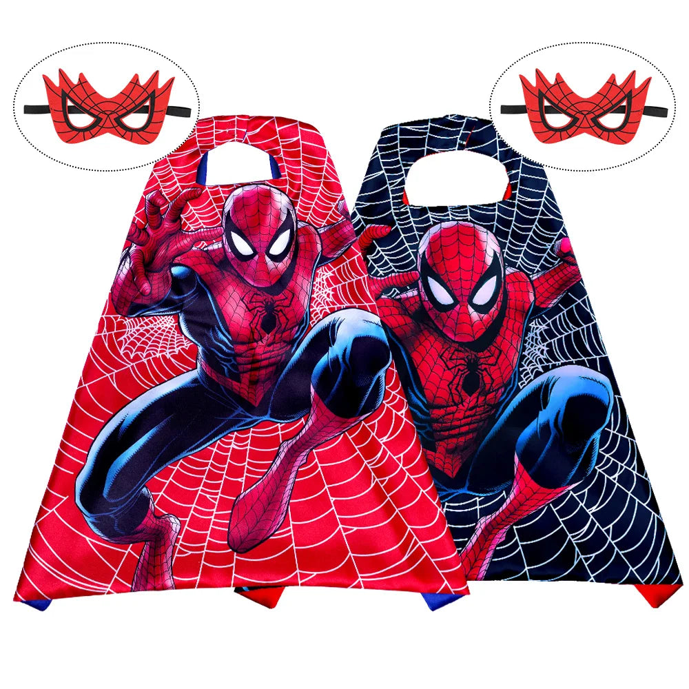 Spiderman Iron Man Children Cloak Cosplay Costume Masquerade Kids Mask Cape Thor Cape Birthday Party Gift