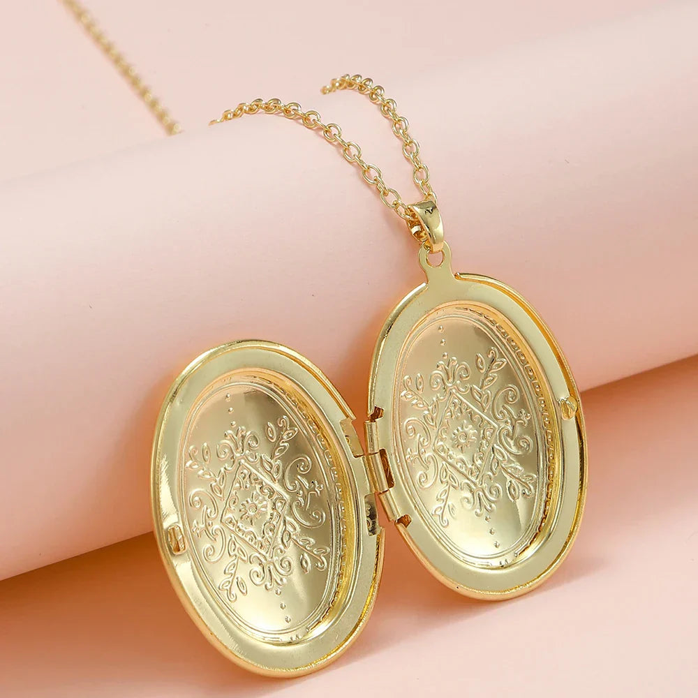 Love Heart Secret Message Locket Necklace Pendant Vintage Gift For Lover Couples Custom Message Fashion Jewelry