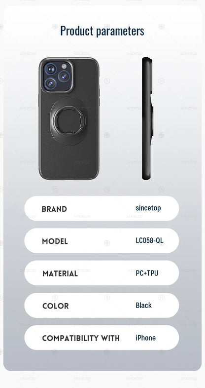Shockproof Case for iPhone 17/16/15/14/13/12/11Pro Max Quad-Style Motorbike / Bicycle Phone Holder/Car Mount with Lock-in Design