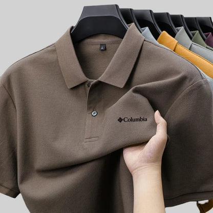 100% pure cotton new men's short sleeved summer comfortable breathable polo shirt, high-end brand designer embroidered T-shirt