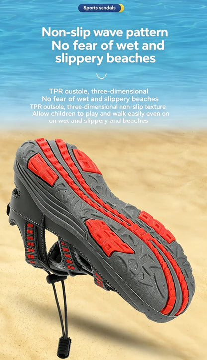 Summer Children Comfortable Sport Water Sandals Outdoor for Boys Closed Toe Anti-Collision Walking Sandals Casual Beach Shoes