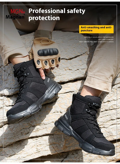 Camouflage Safety Boots Men and Women Work Indestructible Shoes Climbing Steel Toe Protective Boots Anti-puncture Safety Shoes