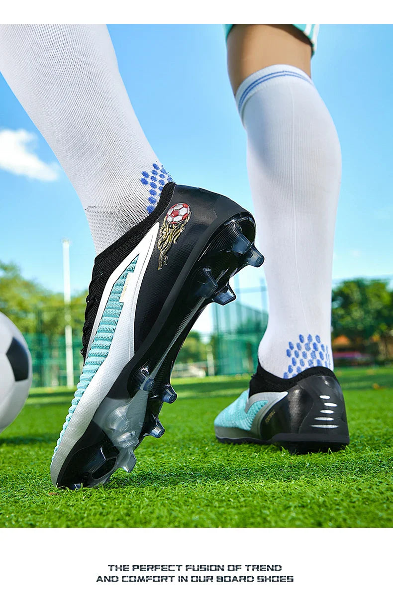 New Men Football Boots Outdoor Sport Boys Long Spikes Training Cleats Soccer Shoes Adult Non Slip Breathable Match Comfortable