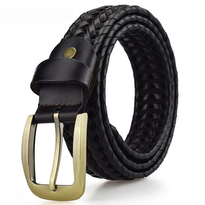 Luxury Men's Pin Buckle Braided Belt High Quality Braid Vintage Belt For Men's Casual Jeans Belt