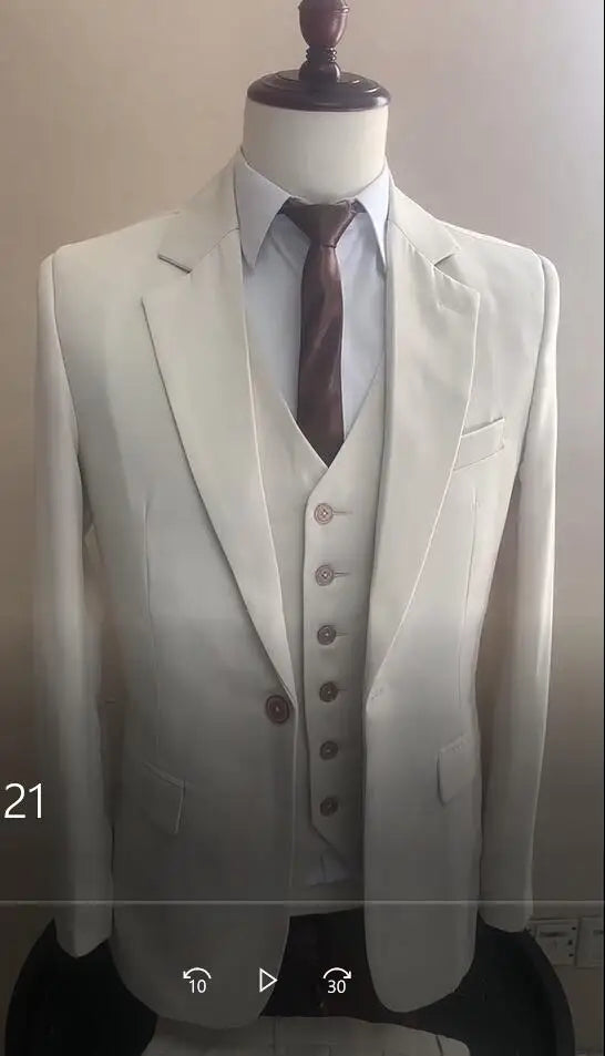 Ternos Masculinos de Baile Smoking Slim Fit 3 Peças Ternos de Casamento para Noivos