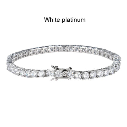 2mm Moissanite Tennis Bracelet 925 Sterling Silver Plated White Gold Bracelet for Women Man Sparkling Party Jewelry