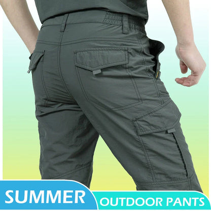 Cargo Pants Men Summer Tacitcal Casual Trousers Waterproof Quick Dry Multi Pocket Pant Male Work Outdoor Joggers Running 5XL