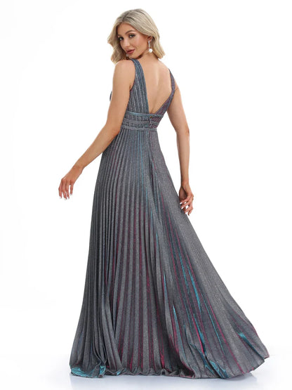 Luxury Sexy Deep V-Neck Sequins Blue Evening Dresses Women Elegant V-back Wedding Party Long Prom Cocktail Dress