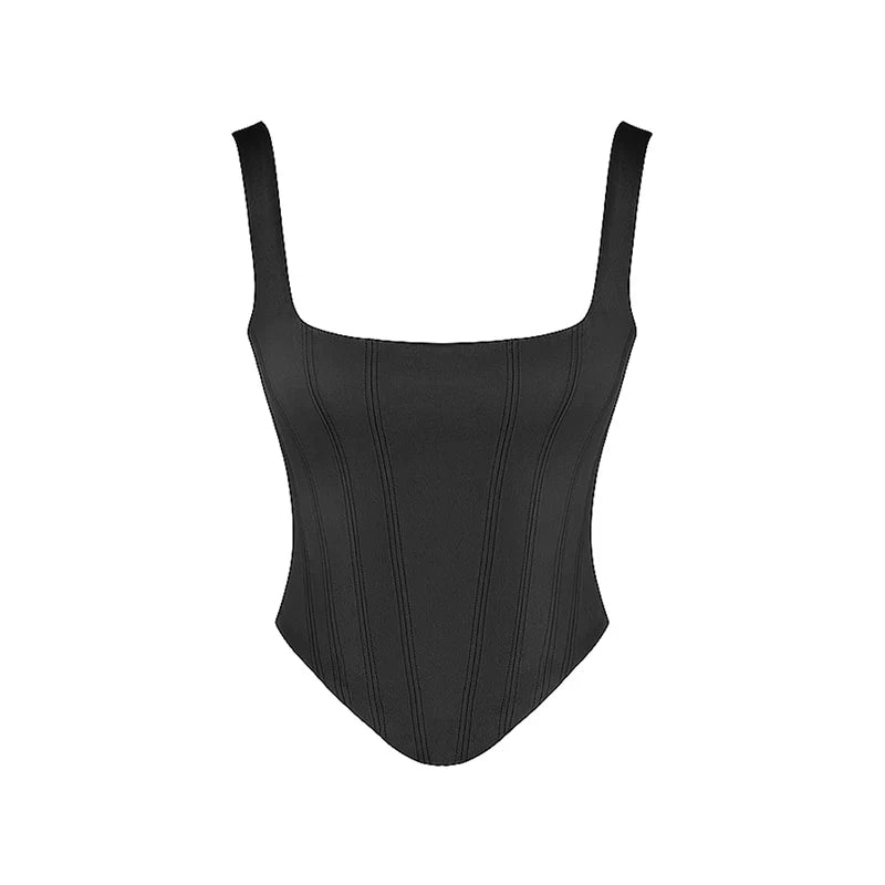 Corset Bandage Top Women Black Camisole Short Cropped Tank Tops 2023 Summer Sexy Elegant Nightclub Evening Party Female Clothes