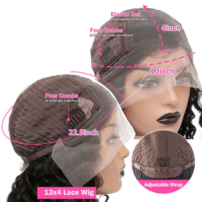 34 36inch Hd 13x4 13x6 Curly Wigs Deep Wave Frontal Wig Brazilian Curly Human Hair Wig Loose Water Wave Wig For Women