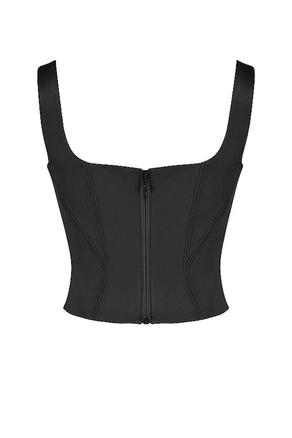 Corset Bandage Top Women Black Camisole Short Cropped Tank Tops 2023 Summer Sexy Elegant Nightclub Evening Party Female Clothes