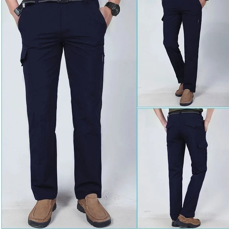 Cargo Pants Men Summer Tacitcal Casual Trousers Waterproof Quick Dry Multi Pocket Pant Male Work Outdoor Joggers Running 5XL