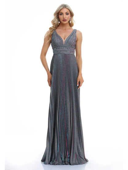 Luxury Sexy Deep V-Neck Sequins Blue Evening Dresses Women Elegant V-back Wedding Party Long Prom Cocktail Dress