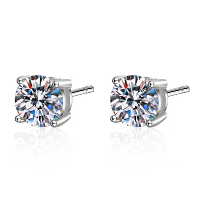 2.0ct Moissanite Earrings for Women Lab Grown Diamond Ear Studs 925 Sterling Silver Fine Jewelry Gift