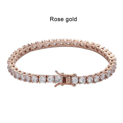 2mm Moissanite Tennis Bracelet 925 Sterling Silver Plated White Gold Bracelet for Women Man Sparkling Party Jewelry