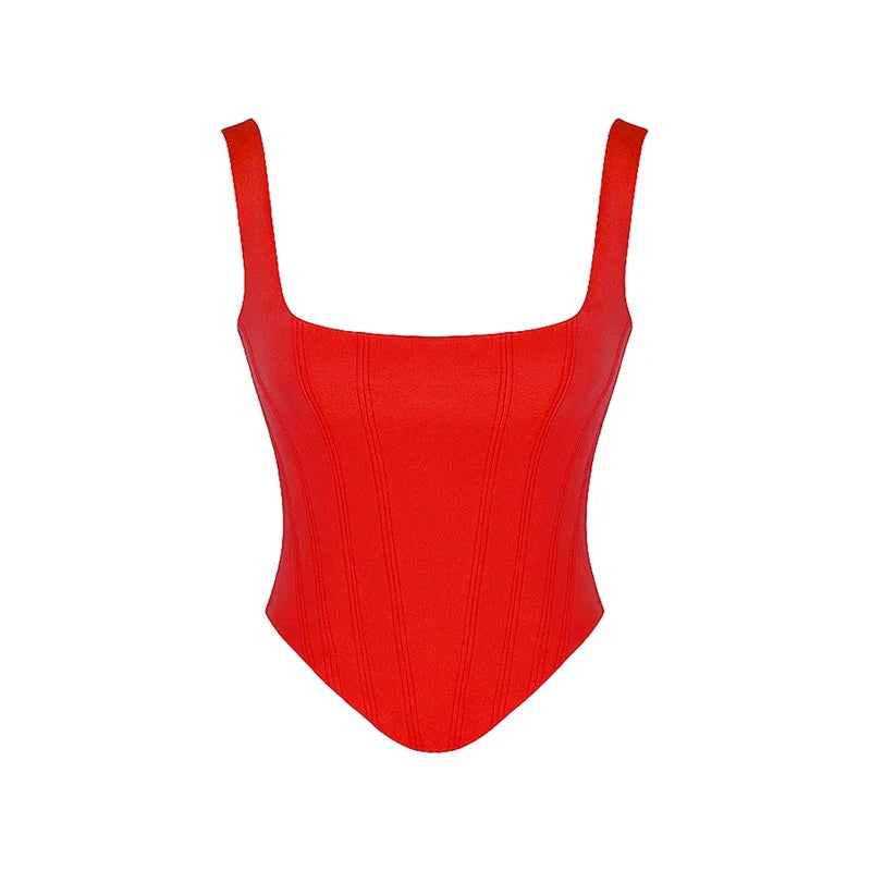 Corset Bandage Top Women Black Camisole Short Cropped Tank Tops 2023 Summer Sexy Elegant Nightclub Evening Party Female Clothes