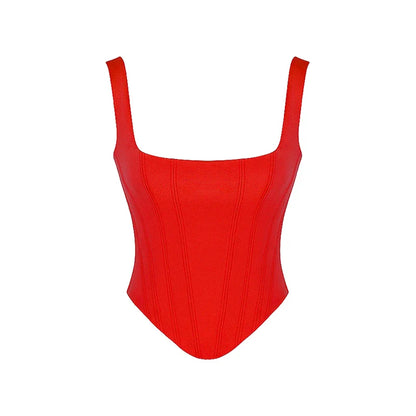 Corset Bandage Top Women Black Camisole Short Cropped Tank Tops 2023 Summer Sexy Elegant Nightclub Evening Party Female Clothes