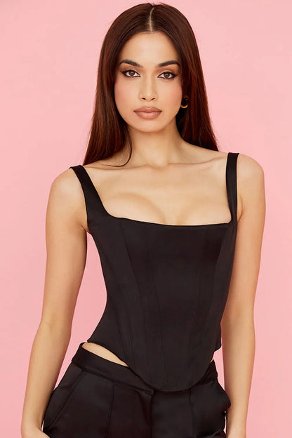 Corset Bandage Top Women Black Camisole Short Cropped Tank Tops 2023 Summer Sexy Elegant Nightclub Evening Party Female Clothes