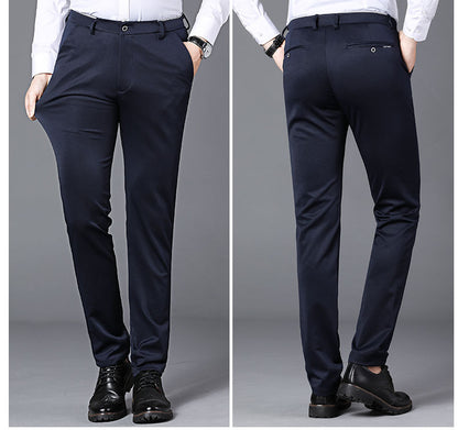 Spring Autumn Mens Business Suit Pants Male Summer Thin Formal Solid Long Dress Straight Baggy Office Trousers Drop Shipping