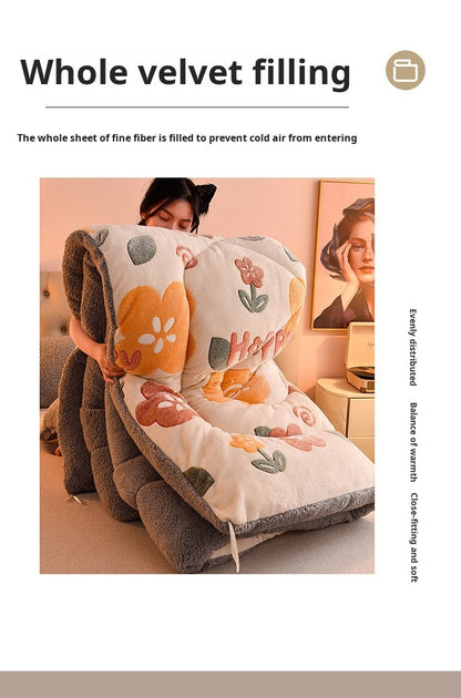 Lamb Fleece Blanket Winter Comforter Thickened Quilts Double-sided Velvet Warm Quilt Single Double Dormitory Milk Fleece Core
