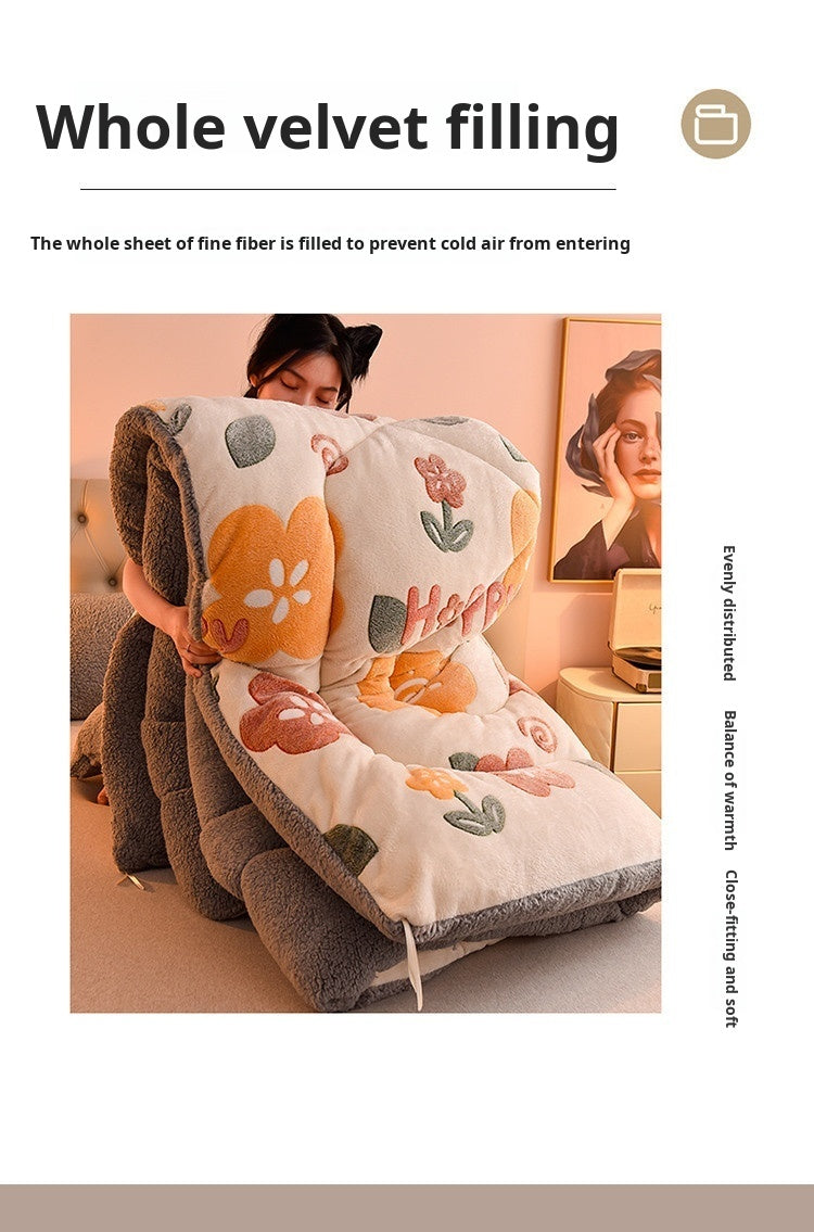 Household Thickened Warm Quilt Core Double-sided Velvet Lamb Wool Autumn Winter Blanket dormitory Warm Double-sided Velvet Core